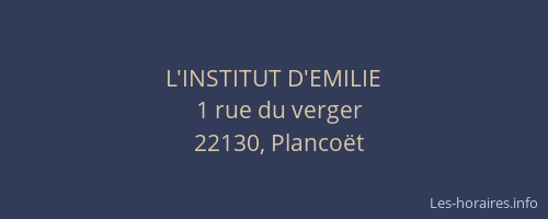 L'INSTITUT D'EMILIE