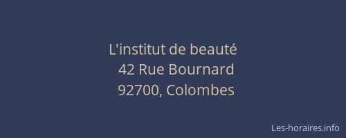 L'institut de beauté