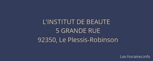 L'INSTITUT DE BEAUTE