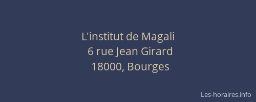 L'institut de Magali