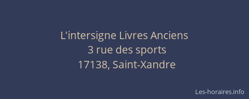 L'intersigne Livres Anciens