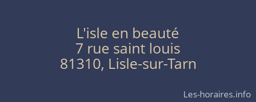 L'isle en beauté