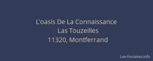 L'oasis De La Connaissance