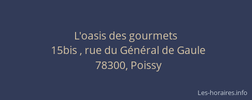 L'oasis des gourmets