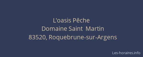 L'oasis Pêche