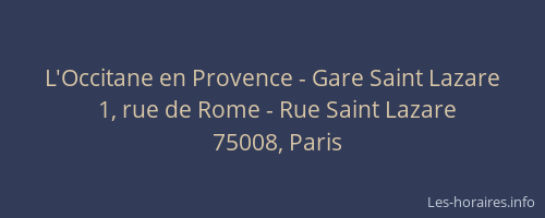 L'Occitane en Provence - Gare Saint Lazare
