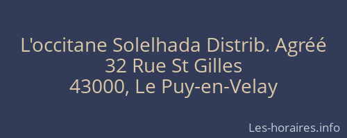 L'occitane Solelhada Distrib. Agréé