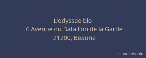 L'odyssee bio
