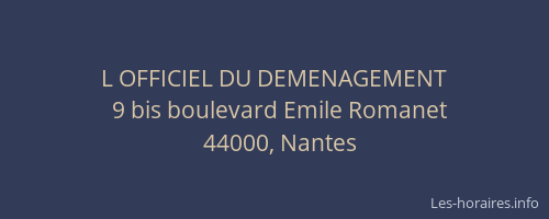 L OFFICIEL DU DEMENAGEMENT