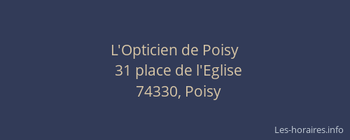 L'Opticien de Poisy