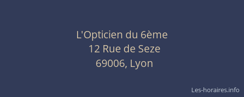 L'Opticien du 6ème