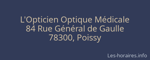 L'Opticien Optique Médicale