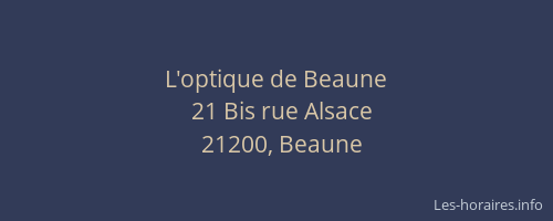 L'optique de Beaune