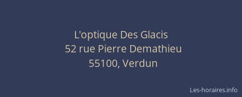 L'optique Des Glacis