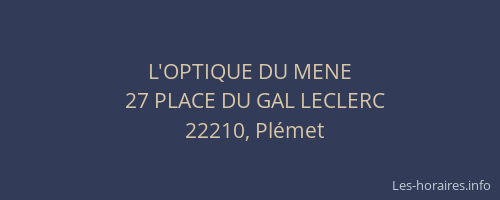 L'OPTIQUE DU MENE