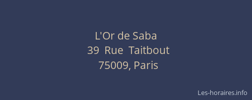 L'Or de Saba