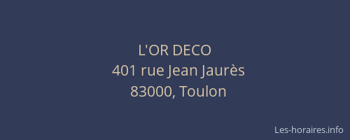 L'OR DECO