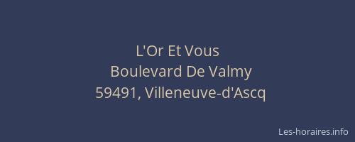 L'Or Et Vous