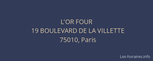 L'OR FOUR