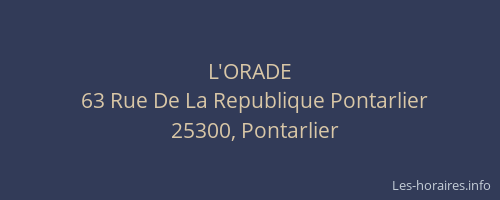 L'ORADE