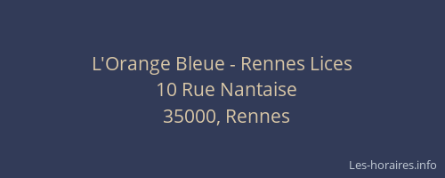 L'Orange Bleue - Rennes Lices