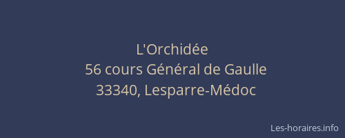 L'Orchid&eacute;e
