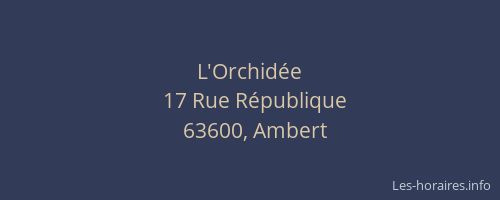 L'Orchid&eacute;e
