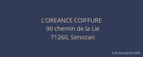 L'OREANCE COIFFURE