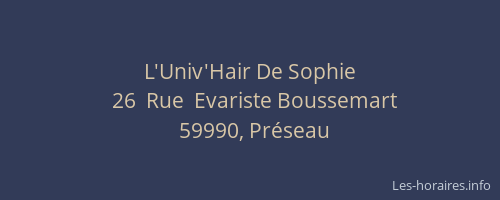 L'Univ'Hair De Sophie