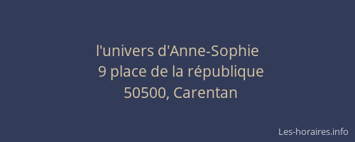 l'univers d'Anne-Sophie