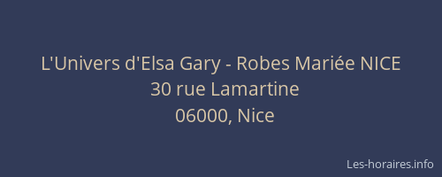 L'Univers d'Elsa Gary - Robes Mariée NICE