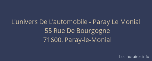L'univers De L'automobile - Paray Le Monial