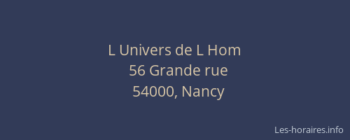 L Univers de L Hom