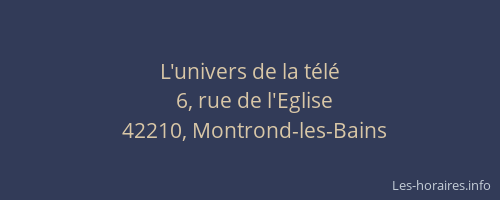 L'univers de la télé