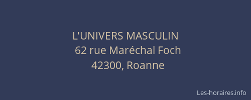 L'UNIVERS MASCULIN
