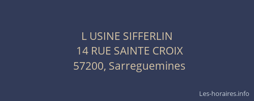 L USINE SIFFERLIN