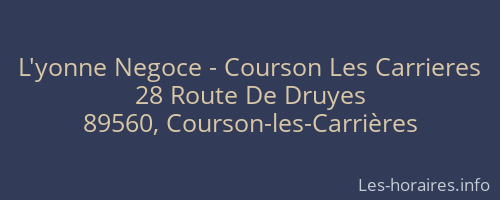 L'yonne Negoce - Courson Les Carrieres