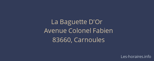 La Baguette D'Or