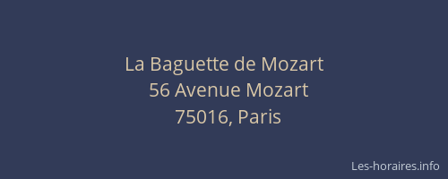 La Baguette de Mozart