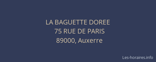 LA BAGUETTE DOREE