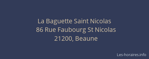 La Baguette Saint Nicolas