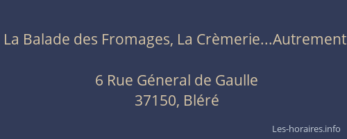 La Balade des Fromages, La Crèmerie...Autrement