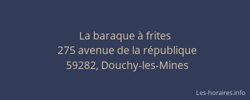 La baraque à frites