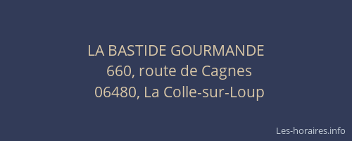 LA BASTIDE GOURMANDE