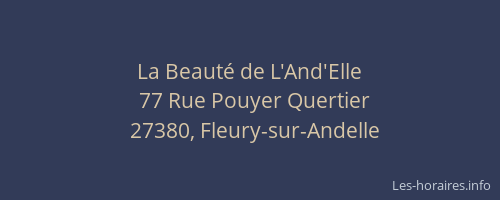 La Beaut&eacute; de L'And'Elle