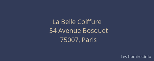 La Belle Coiffure