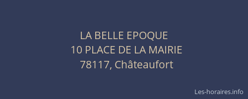 LA BELLE EPOQUE