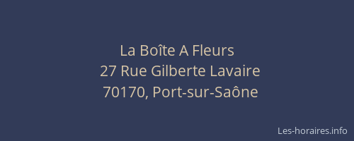 La Bo&icirc;te A Fleurs