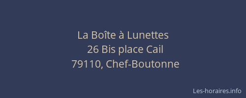 La Bo&icirc;te &agrave; Lunettes