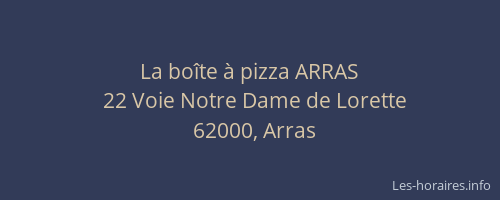 La boîte à pizza ARRAS